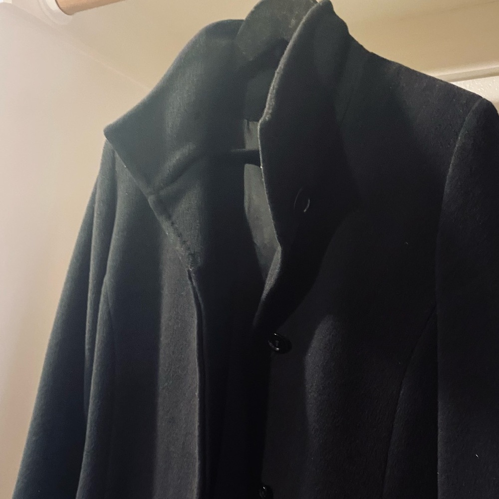 Cinzia Rocca Angora & Wool Long Black Luxury Overcoat - Picture 6 of 7